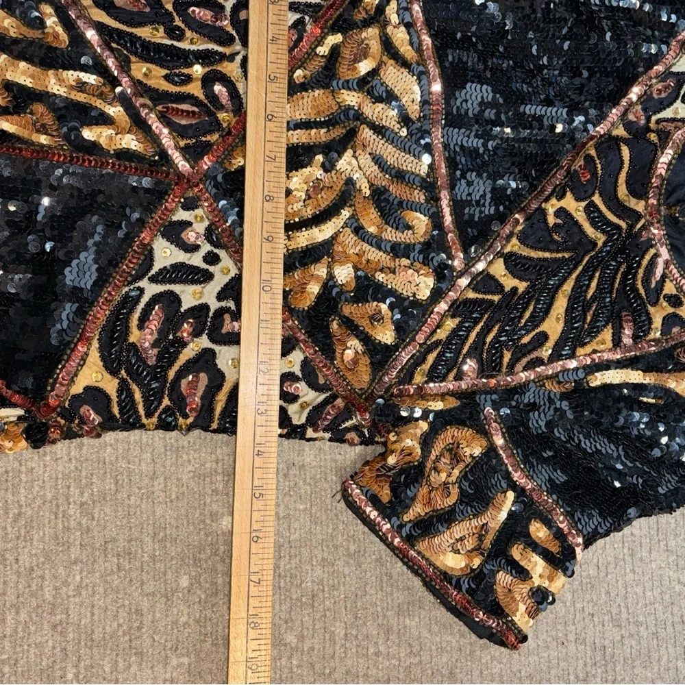 Vintage‎ Sequin Animal Pattern Dress Size small with Leopard Cheetah 80’s - Picture 13 of 14